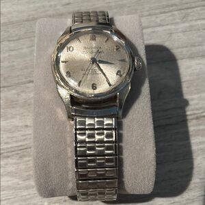 Bulova 23 jewel Automatic. Textured dial. Anti-Magnetic Shock Resistant.